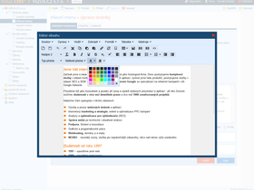 Volba barvy písma v editoru